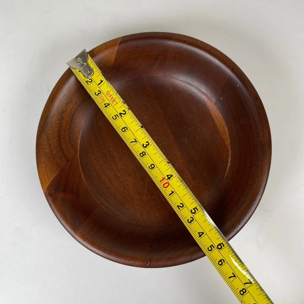 Vermillion Real Walnut Wood Trinket Bowl Brown Mid Century Modern MCM Decor